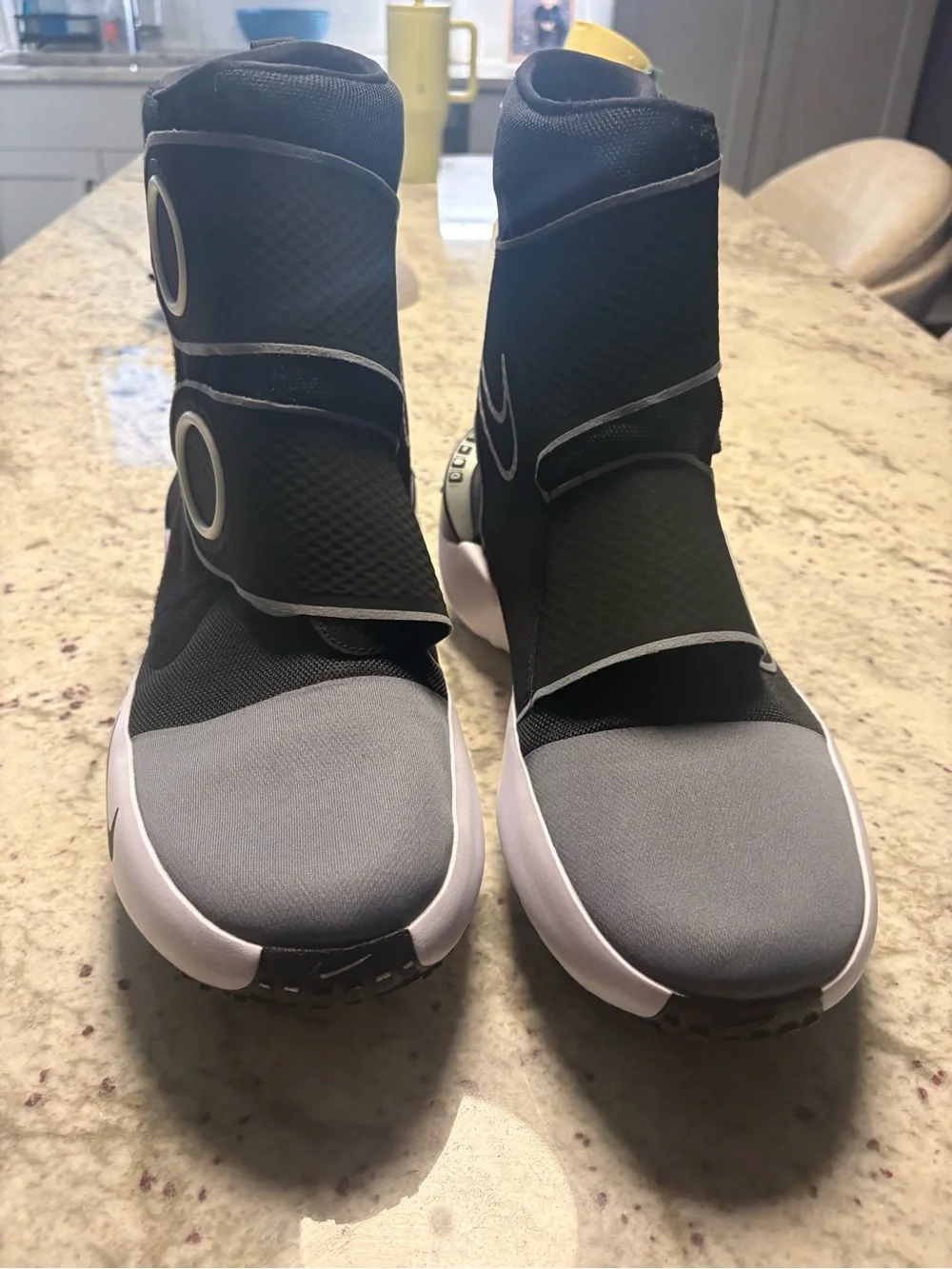Nike Black and White High-Top Hyperice Sneakers
